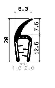 SD-0082 - with coextruded metal insert - Edge protection profiles