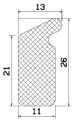 MZS 25026 - EPDM-Schwammgummi-Profile - Türscheiben- Fensterdichtungsprofile