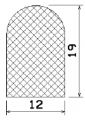 MZS 25038 - EPDM szivacs gumiprofilok - Félkör alakú, D-profilok