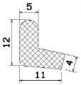 MZS 25044 - EPDM-Schwammgummi-Profile - Türscheiben- Fensterdichtungsprofile