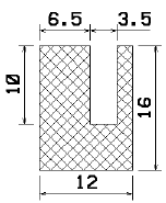 MZS 25077 - sponge profiles - U shape profiles