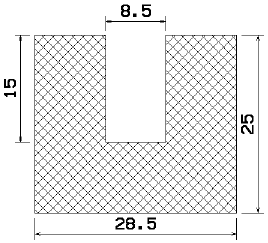 MZS 25085 - Schaumgummiprofile bzw. Moosgummiprofile - U-Profile