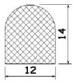 1B= 1200 m MZS 25110 - EPDM-Schaumgummi-Profile - Halbrundprofile / D-Profile