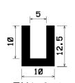 TU1- 0370 1B= 100 m - EPDM-Gummi -Profile - U-Profile