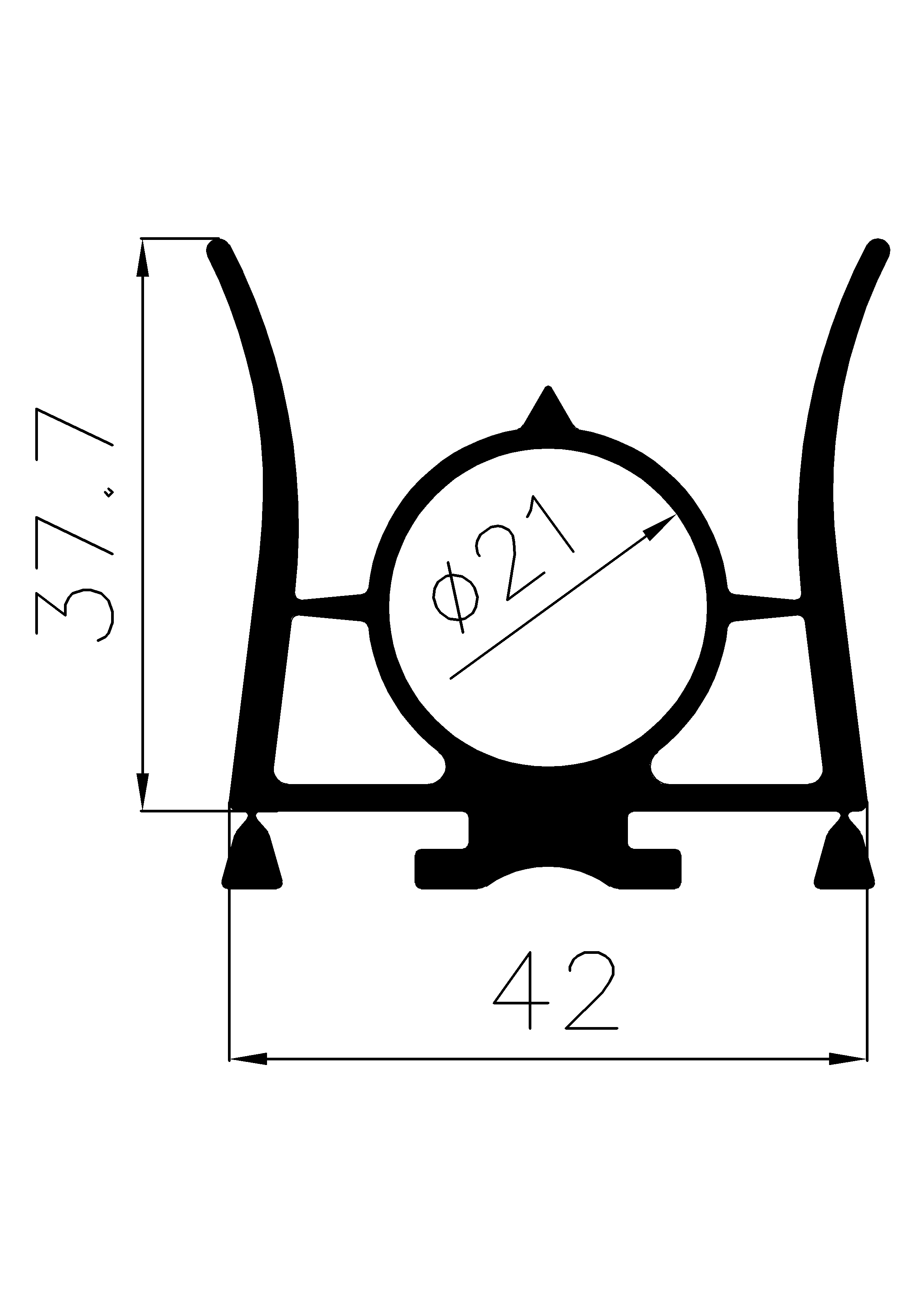 10020365KG - EPDM rubber profiles - Sliding door – finger-guard profiles