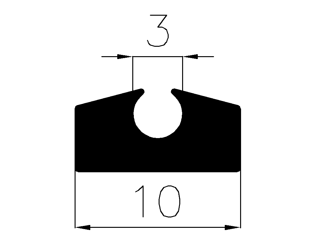 10110370KG - EPDM-Gummi -Profile - U-Profile