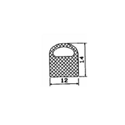 1B= 50 m MZS 25817 - Gummiprofile und Silikon Profile - unter 100 m lieferbar - Halbrundprofile / D-Profile