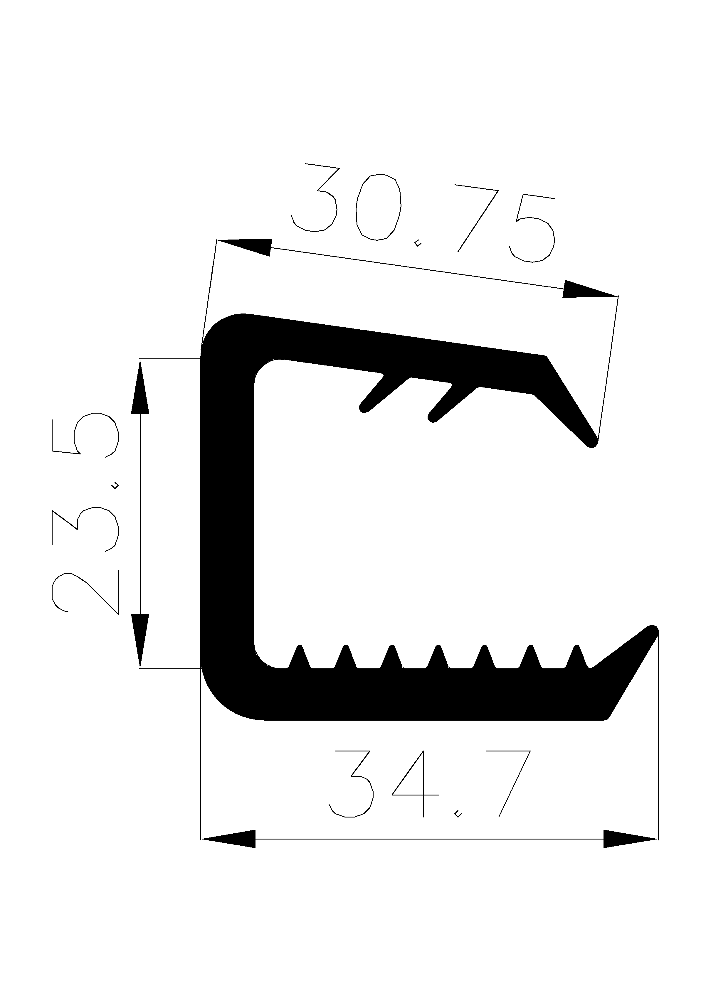 1270365KG - EPDM-Gummi -Profile - U-Profile