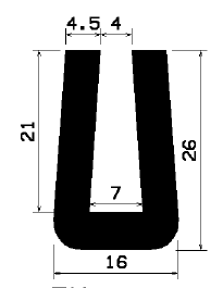 TU1- 1325 - EPDM-Gummi -Profile - U-Profile