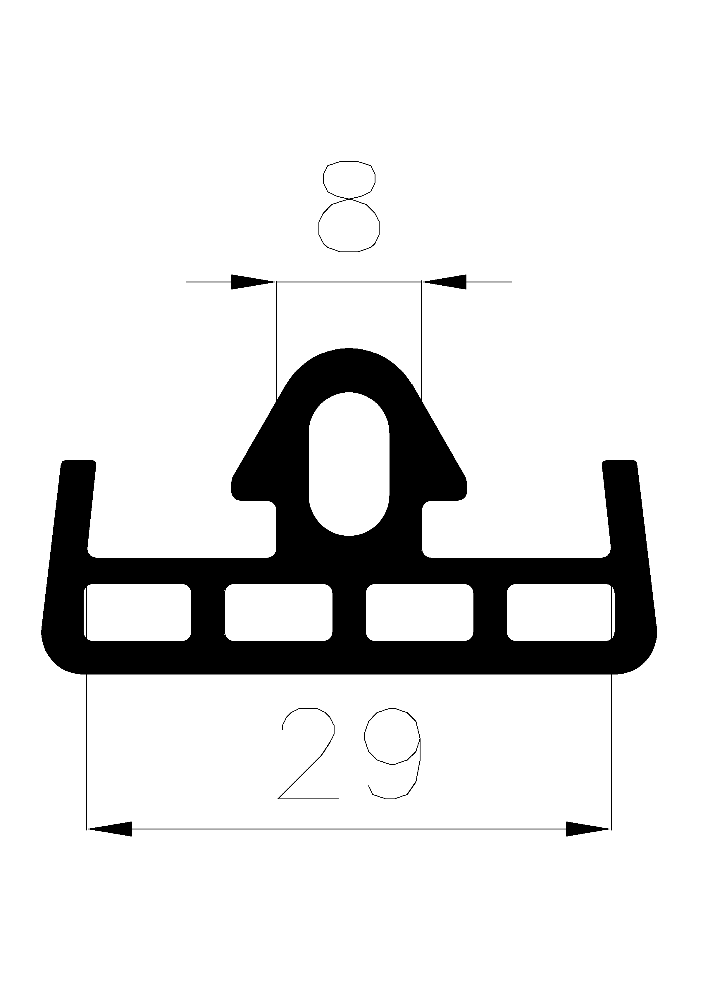 11280370KG - EPDM-Gummiprofile - Auflageprofile / Pufferprofile