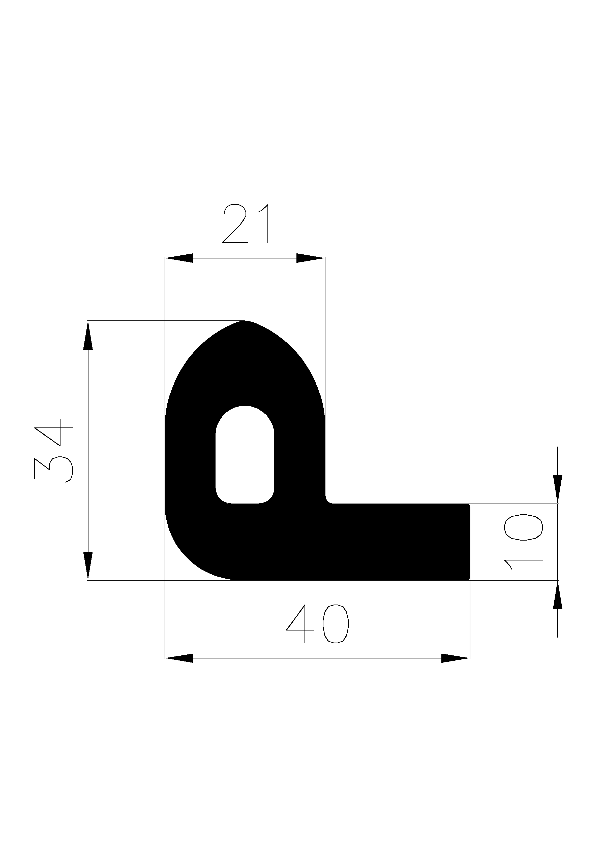 11520370KG - EPDM-Gummi-Profile - Fahnenprofile bzw. P-Profile