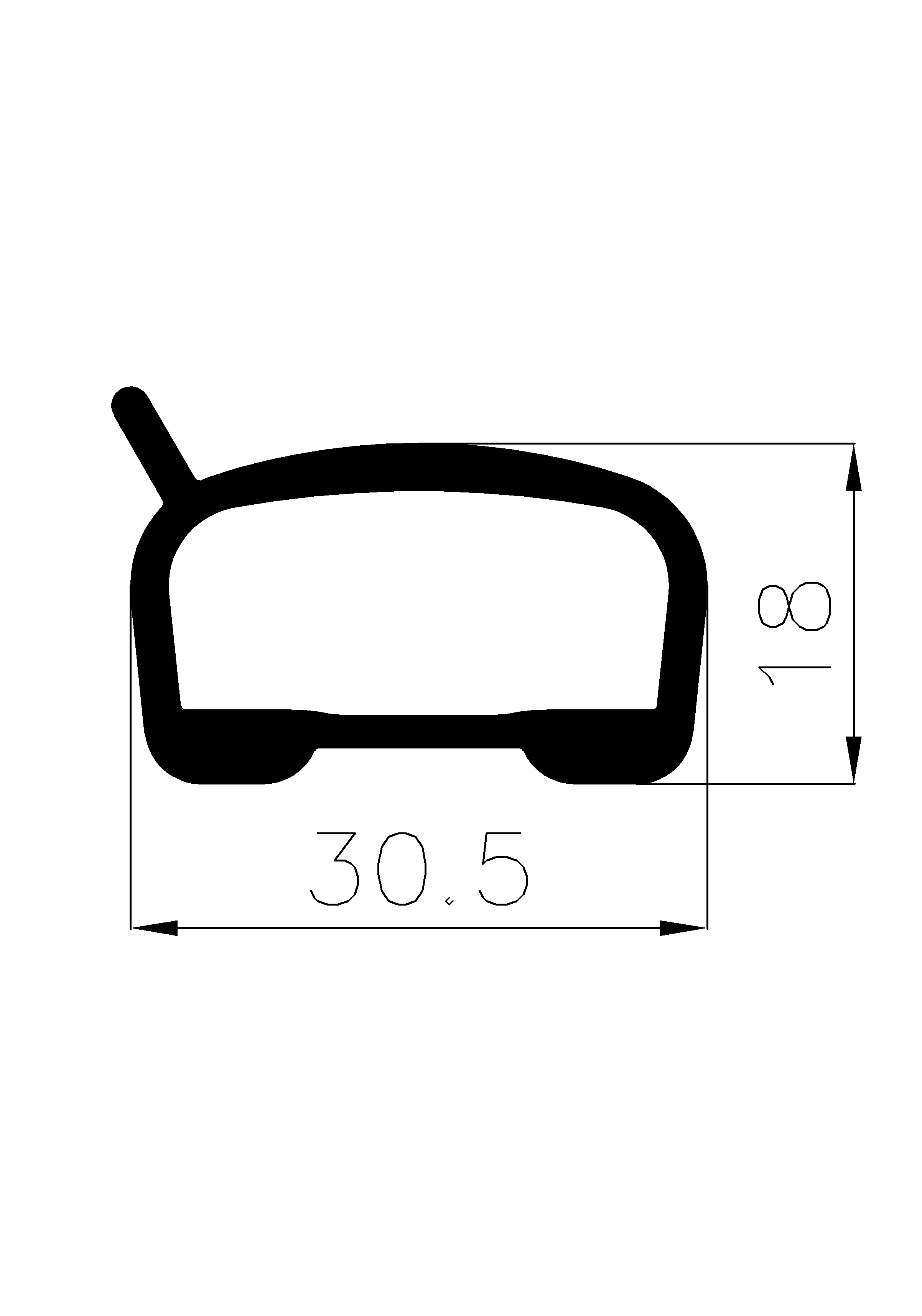 11840350KG - EPDM-Gummiprofile - Halbrundprofile / D-Profile