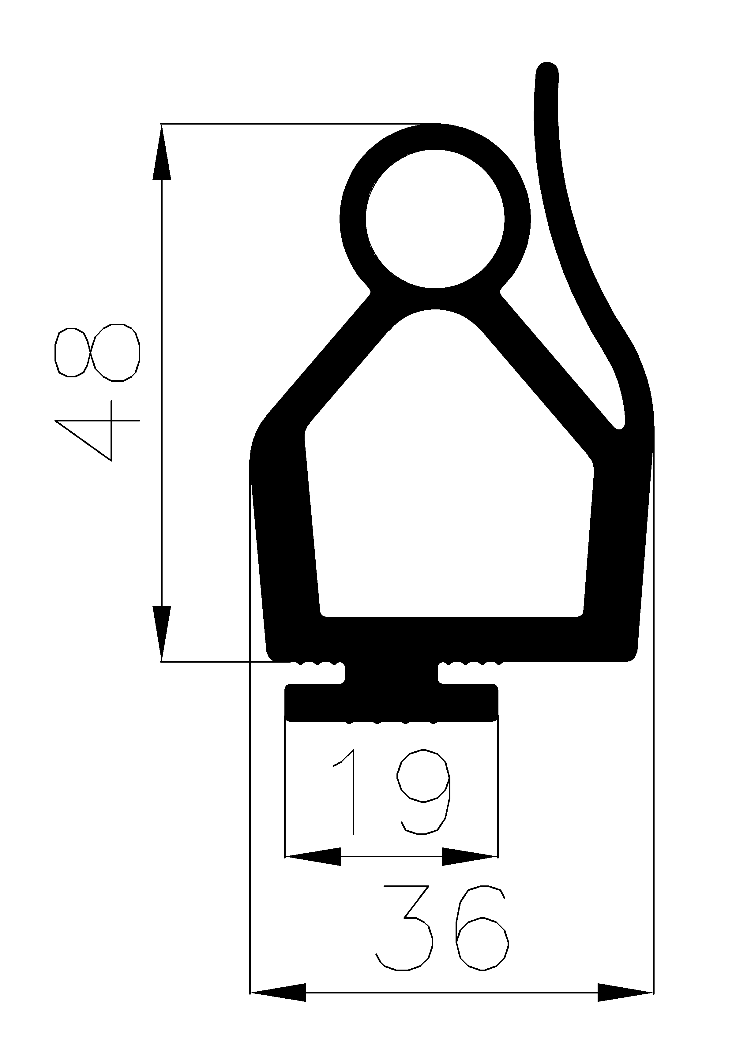 11990370KG - EPDM gumiprofilok - Gördülő ajtó - ujjvédő profilok