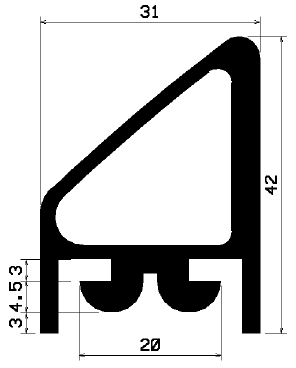 RT 0275 - EPDM gumiprofilok - Gördülő ajtó - ujjvédő profilok