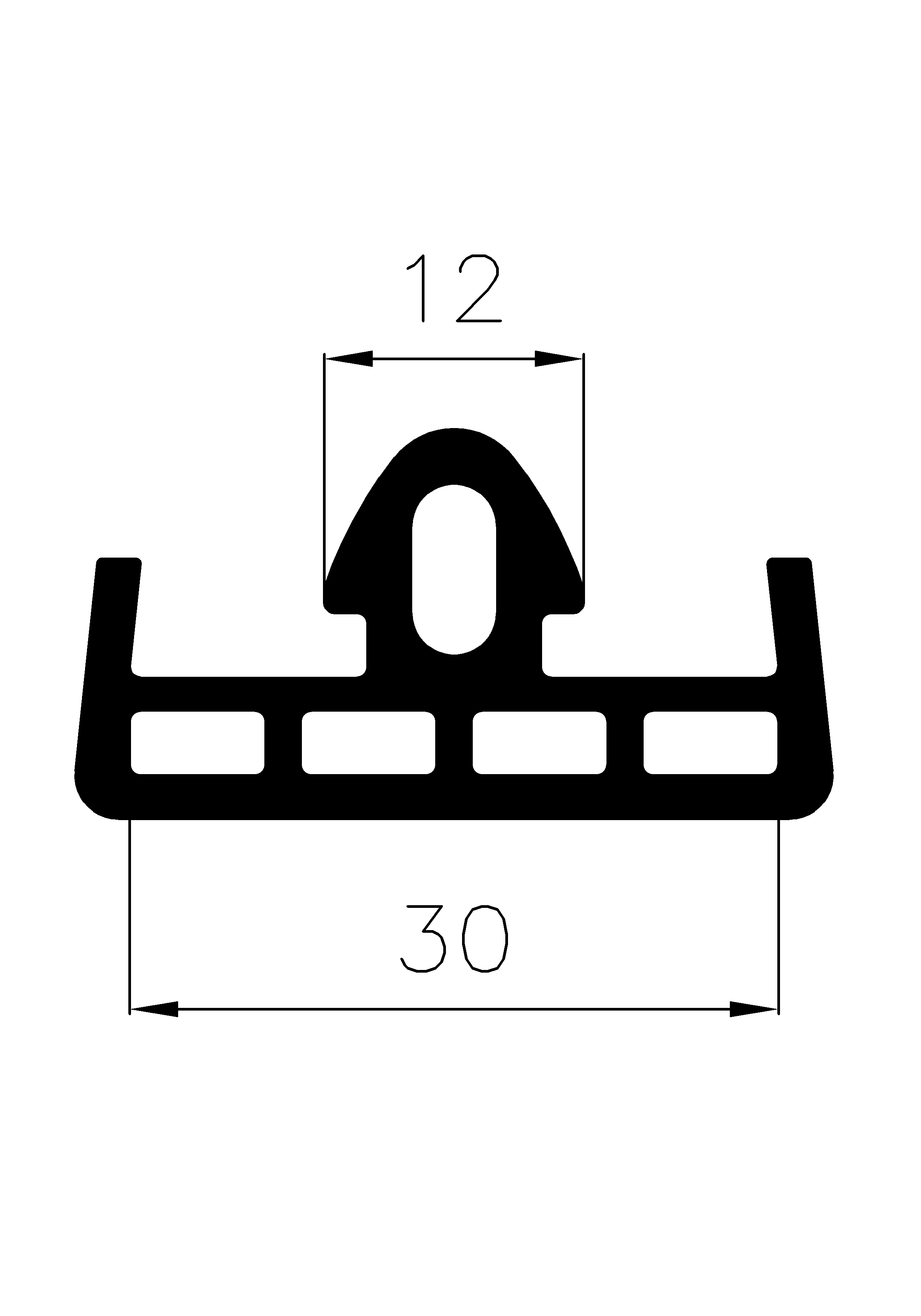 12410970KG - EPDM gumiprofilok - Távtartó és ütköző profilok