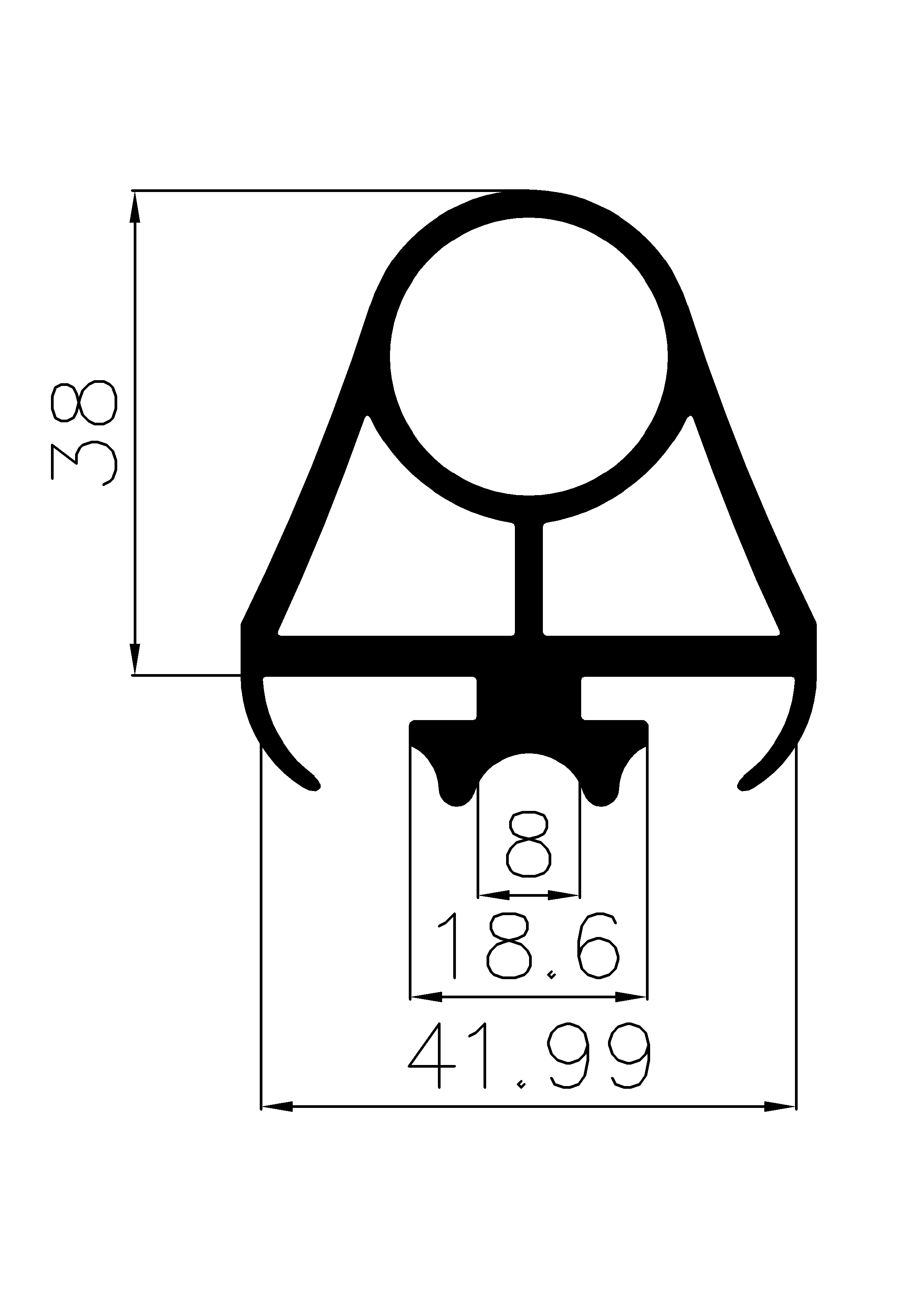 12530360KG - EPDM gumiprofilok - Gördülő ajtó - ujjvédő profilok