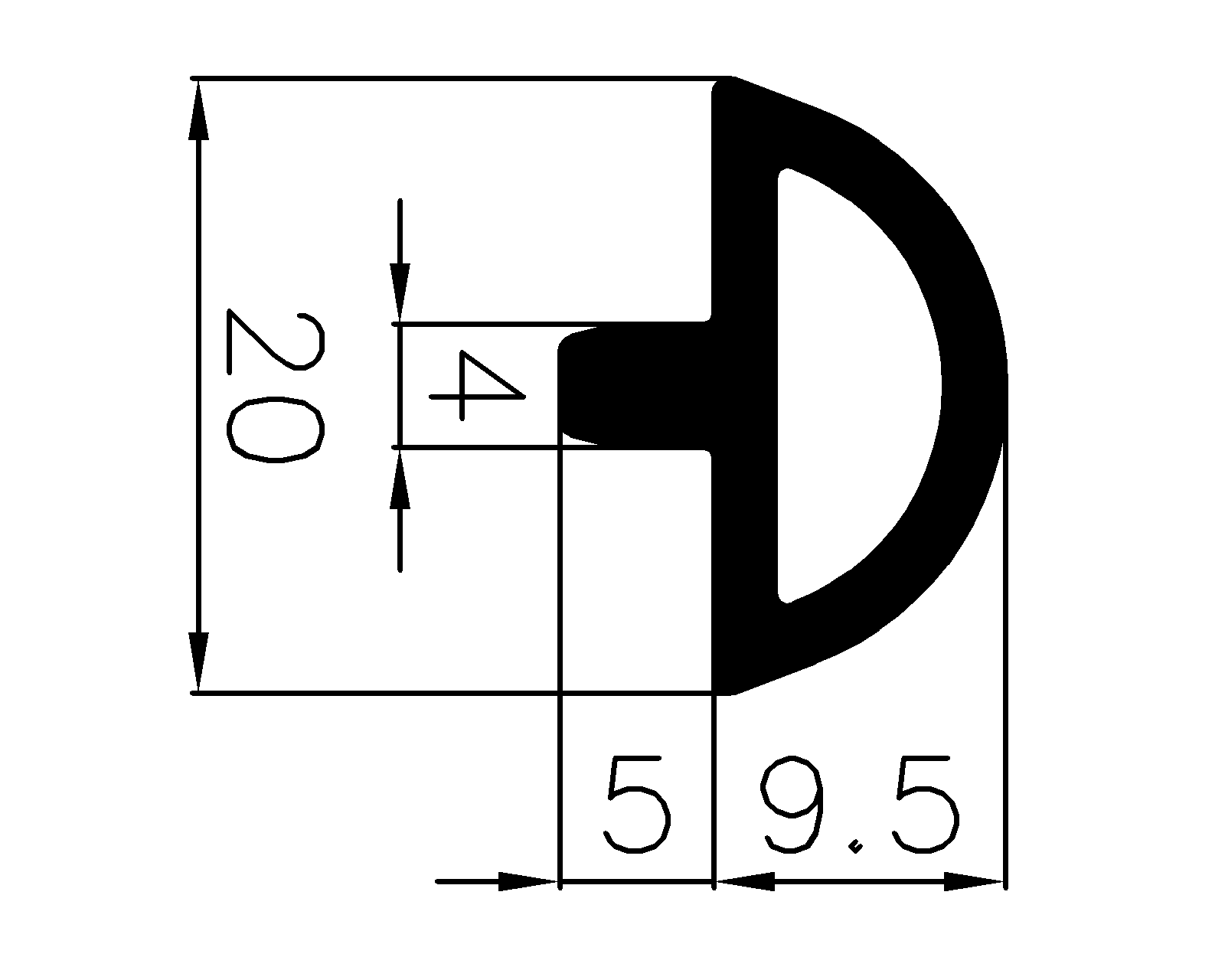 12780360KG - rubber profiles - Cover and T-profiles