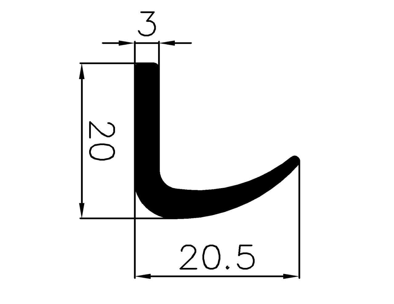 13510165KG - rubber profiles - Angle shape profiles 13510165KG - rubber profiles - Angle shape profiles