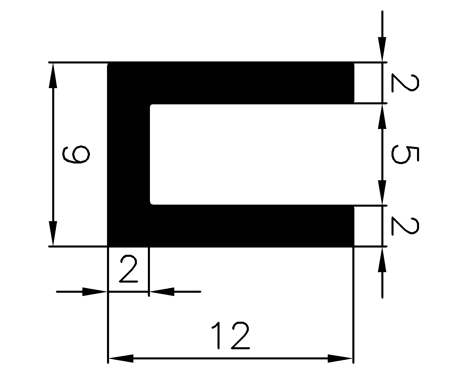 14510365KG - rubber profiles - U shape profiles