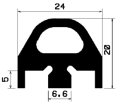 RT 1368 - EPDM-Kautschukprofile - Rolltor- und Fingerschutzprofile