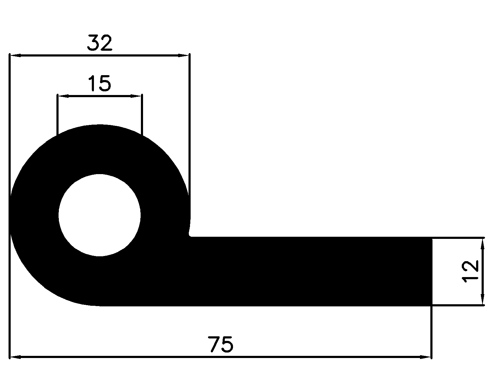 14900360KG - EPDM-Gummi-Profile - Fahnenprofile bzw. P-Profile