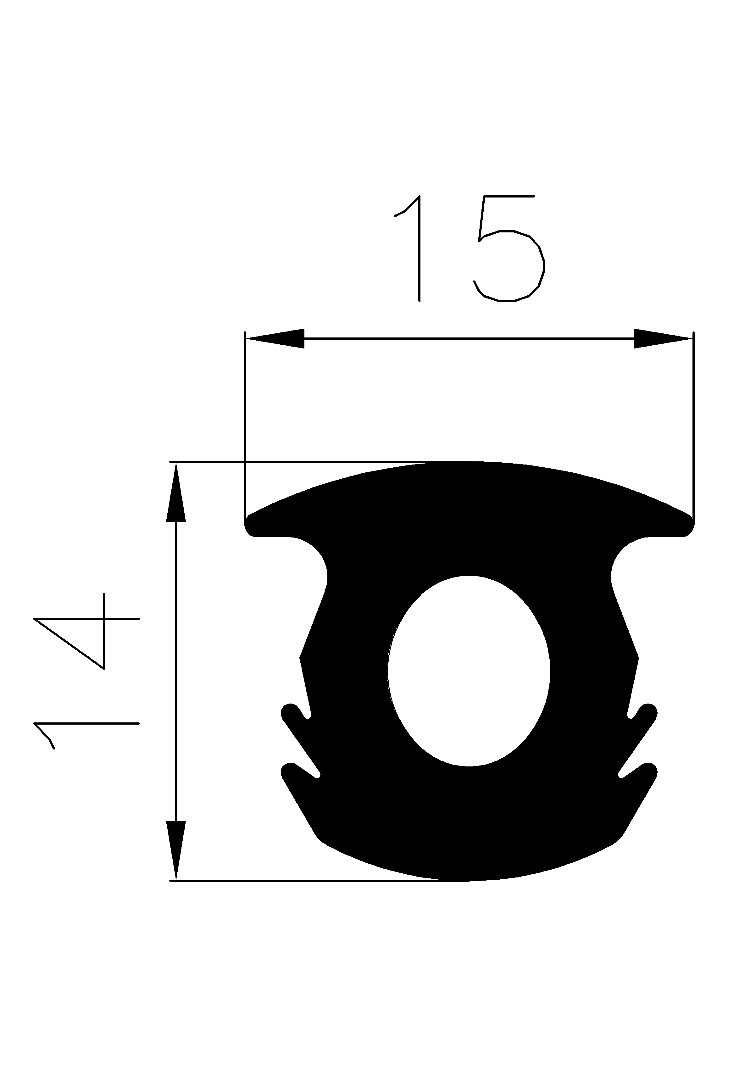 1510360KG - EPDM Gummi-Profile - Abdeckung und T-Profile