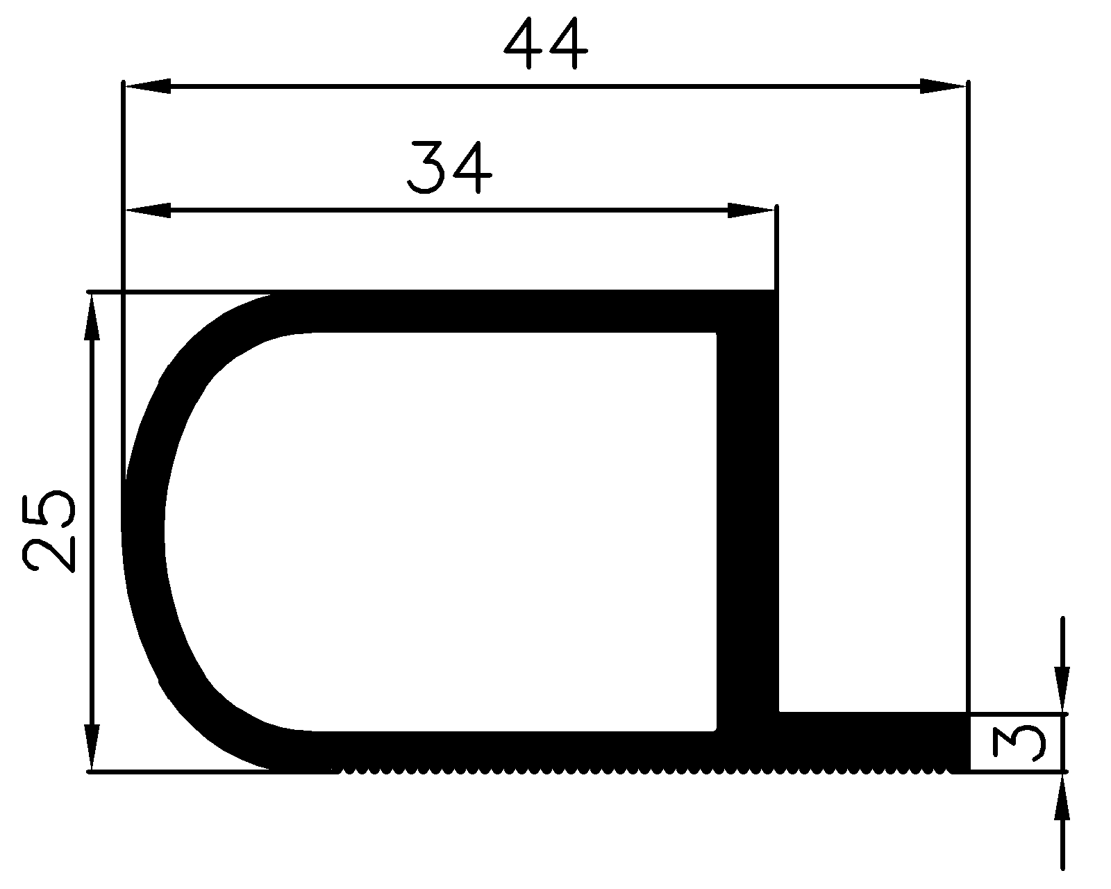 15170370KG - EPDM gumiprofilok - Gördülő ajtó - ujjvédő profilok