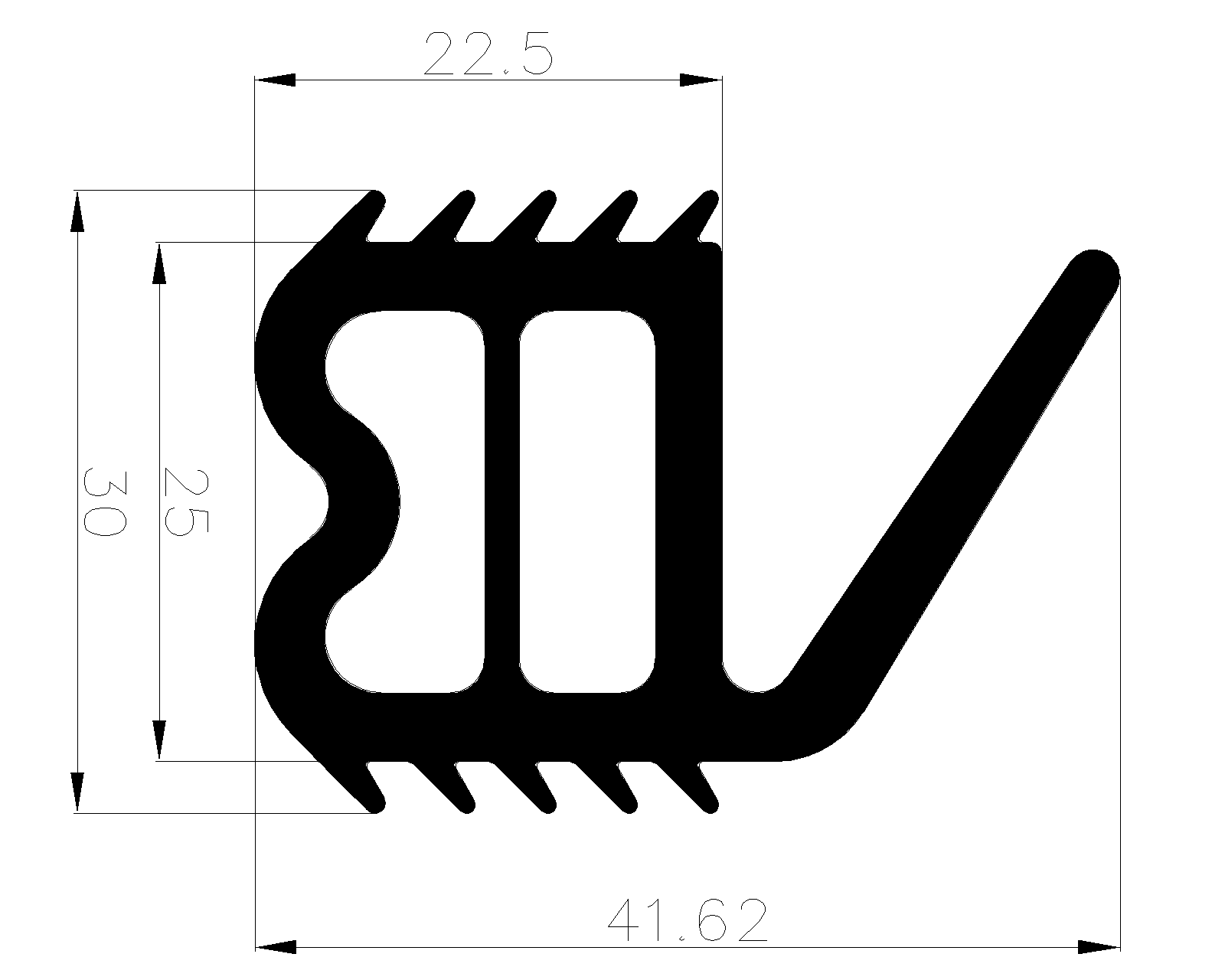 15380370KG - rubber profile under 100 m - Door-frame profiles