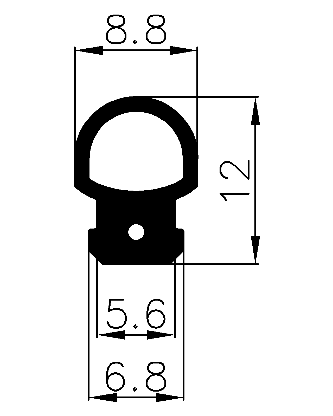 15920365KG - EPDM gumiprofilok - Félkör alakú, D-profilok