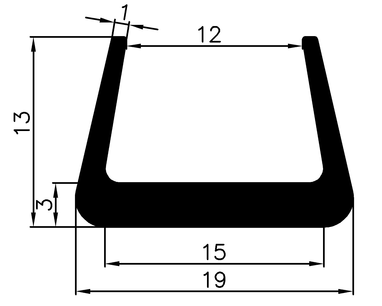 16070365KG - rubber profiles - U shape profiles 16070365KG - rubber profiles - U shape profiles