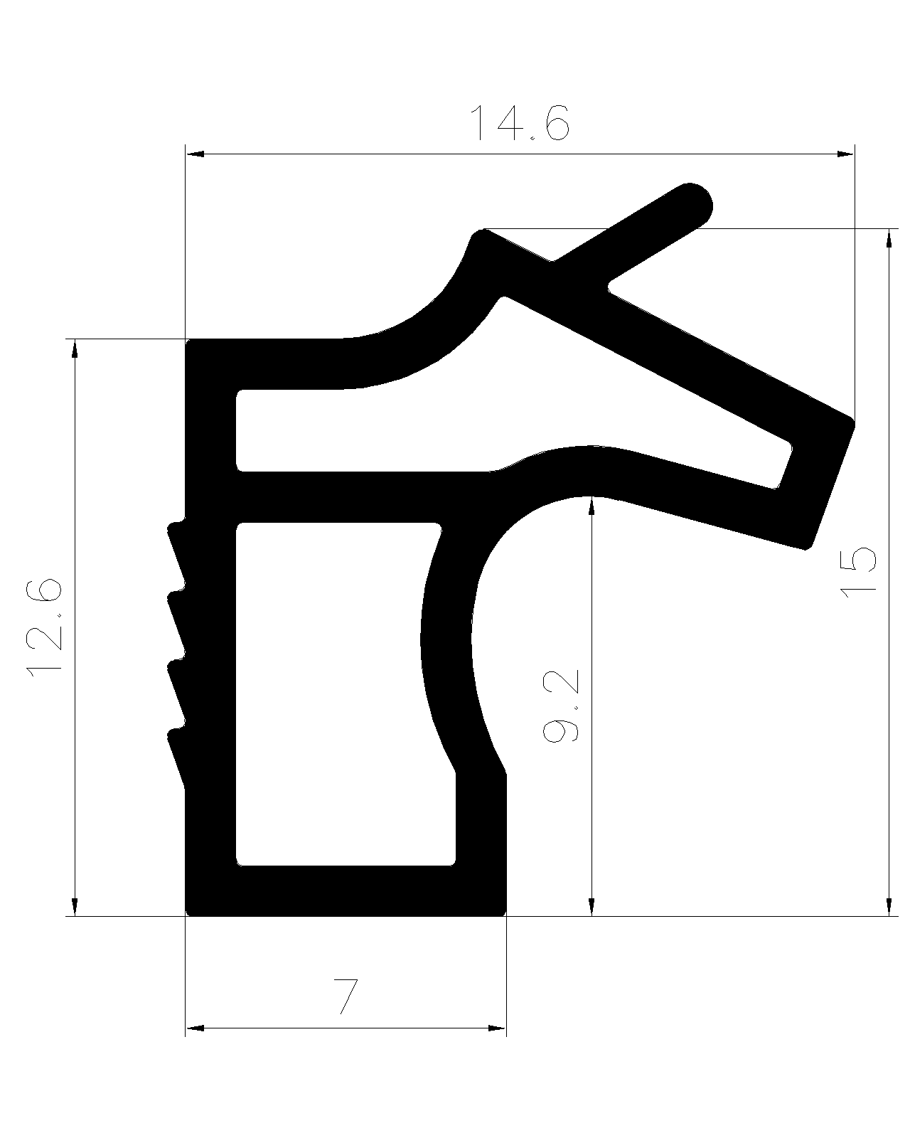 16200365KG - Gummiprofile - Türscheiben- Fensterdichtungsprofile