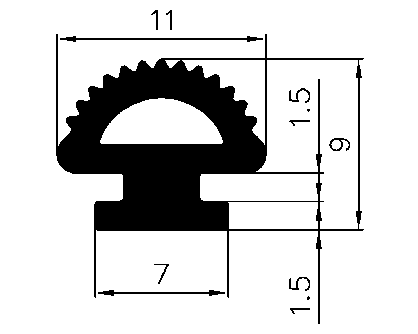 16440365KG - EPDM-Kautschukprofile - Rolltor- und Fingerschutzprofile