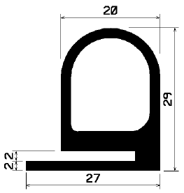 RT - 0261 - EPDM gumiprofilok - Gördülő ajtó - ujjvédő profilok