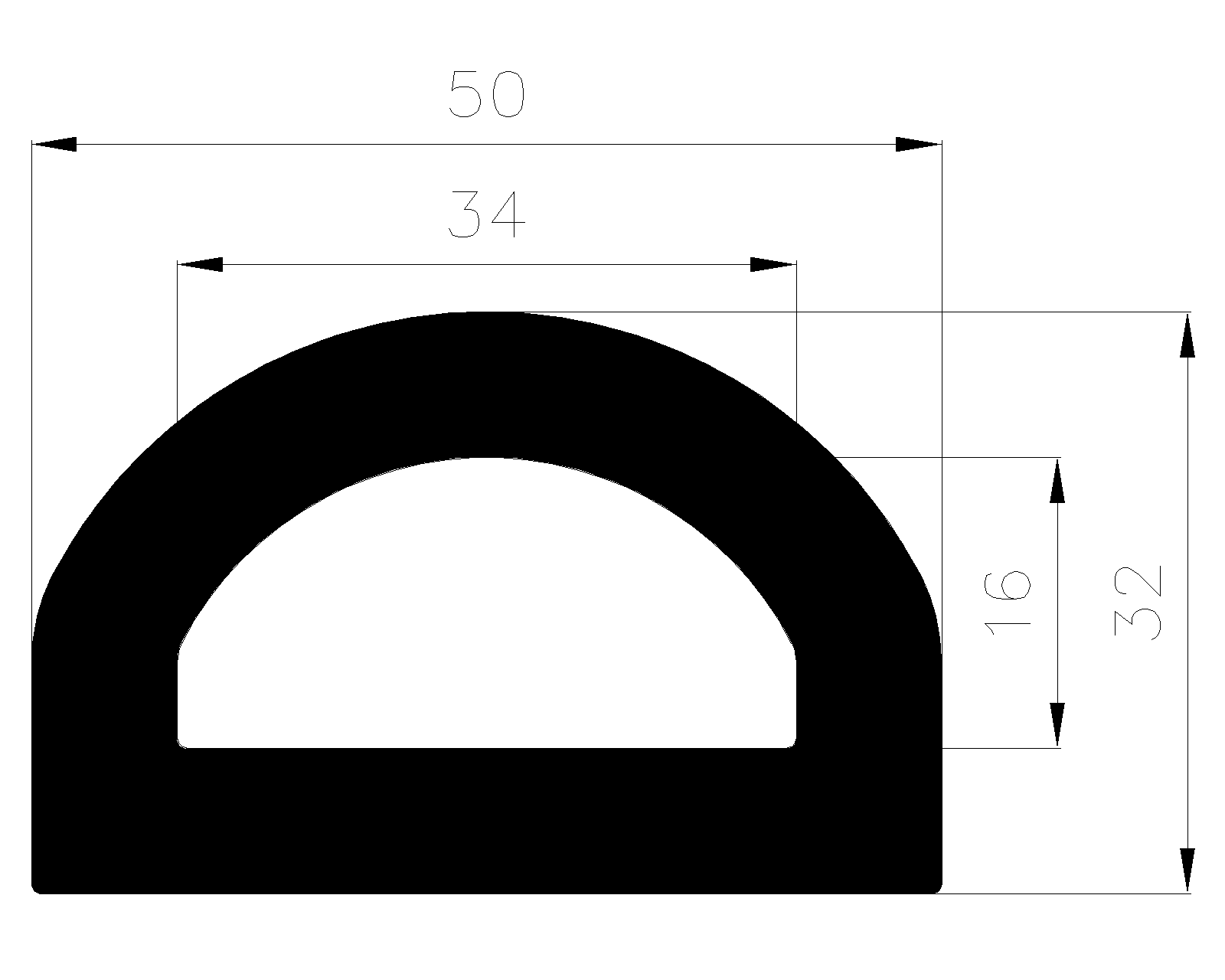 17960360 - EPDM rubber profiles - Semi-circle, D-profiles