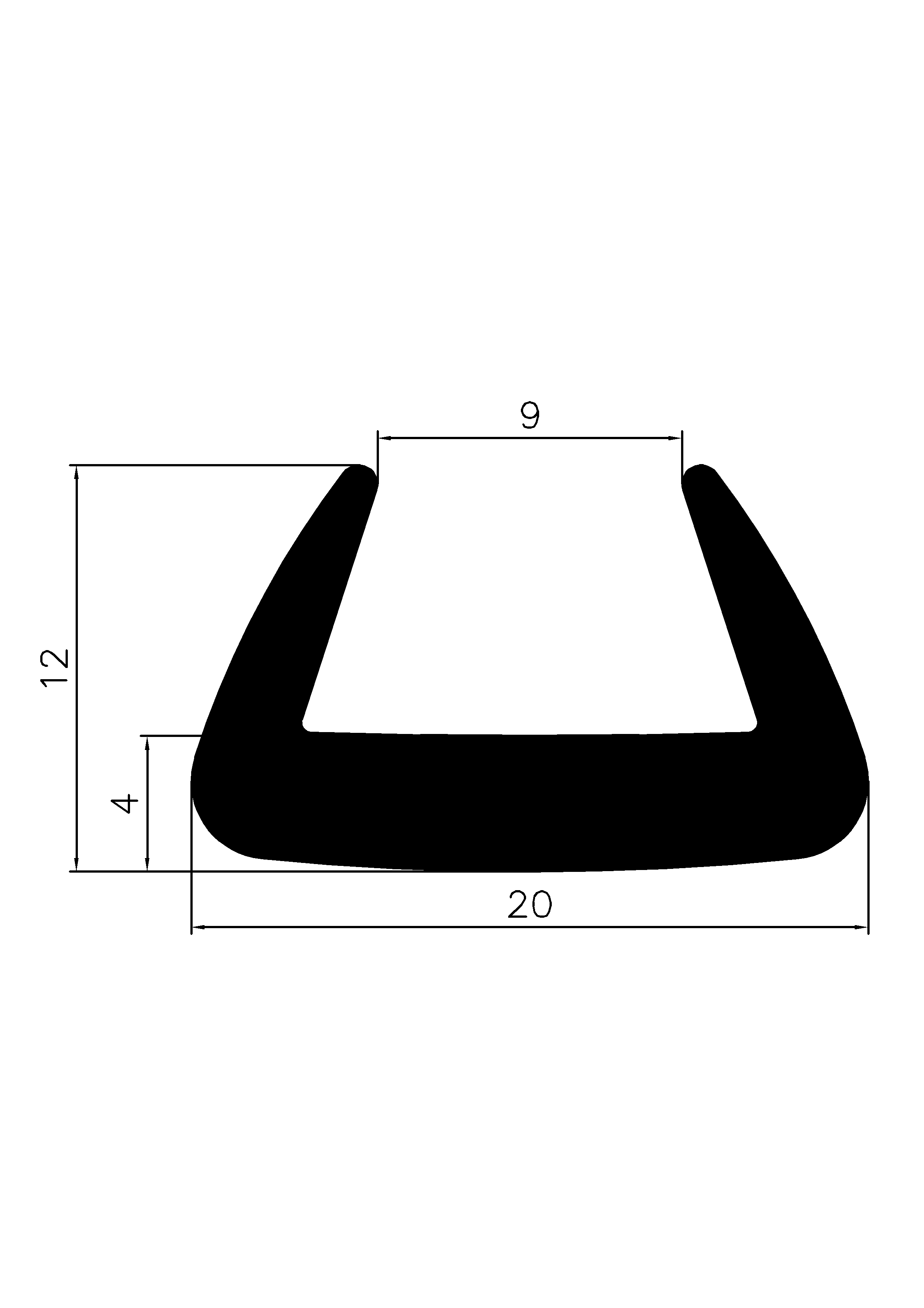 18060365KG - EPDM-Gummi -Profile - U-Profile