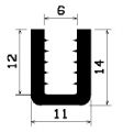 TU1- 0483 min. 3000 m! - EPDM-Gummi -Profile - U-Profile