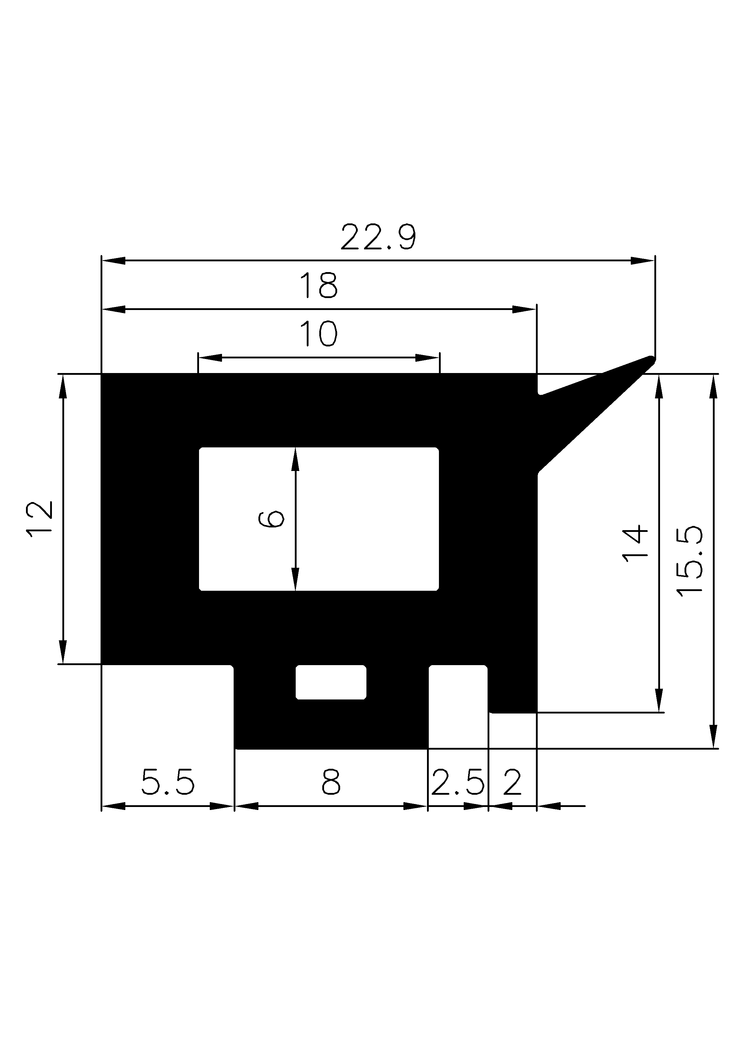 18230370KG - Gummiprofile - Rechteck-Profile