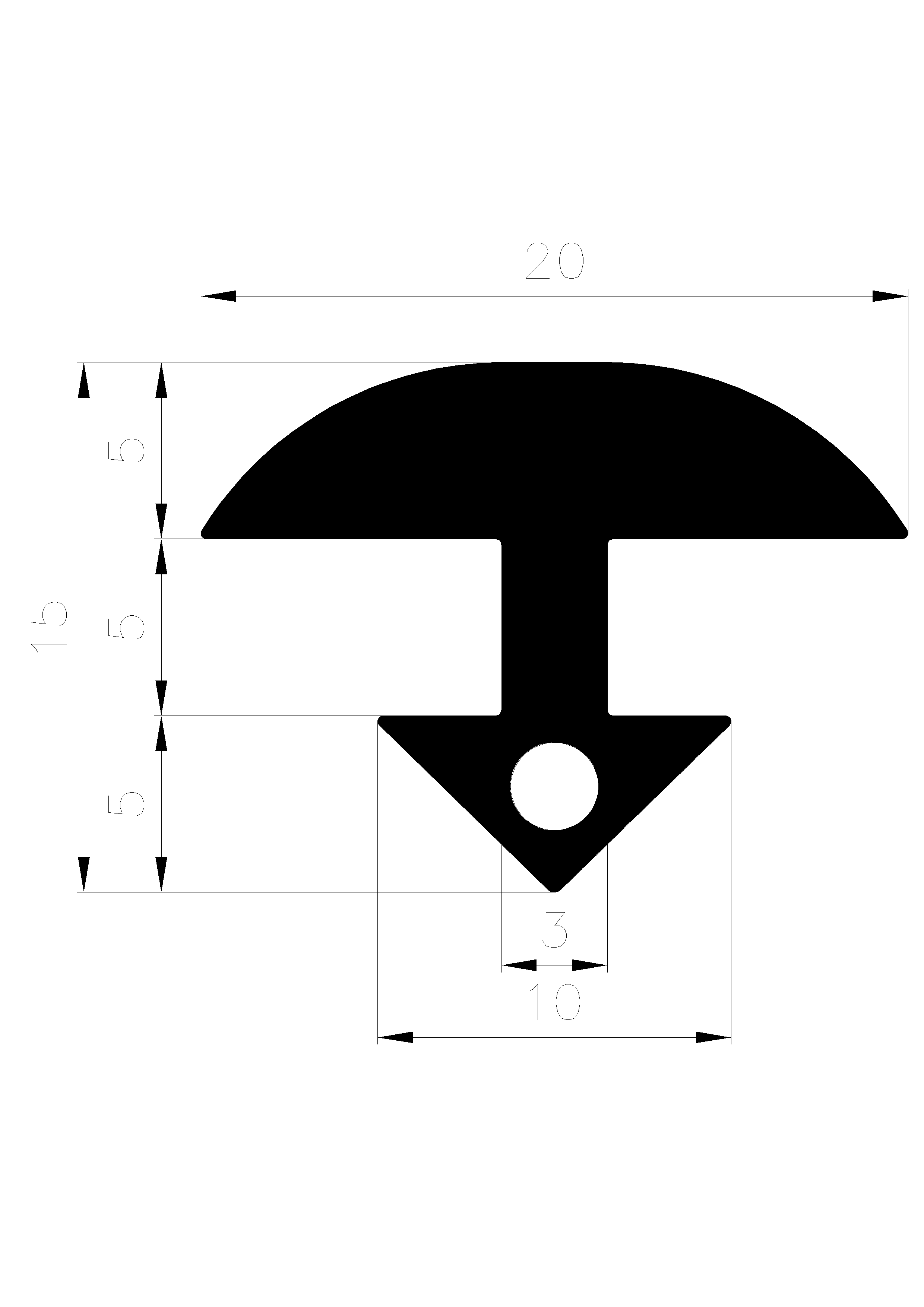 18700370KG - EPDM Gummi-Profile - Abdeckung und T-Profile