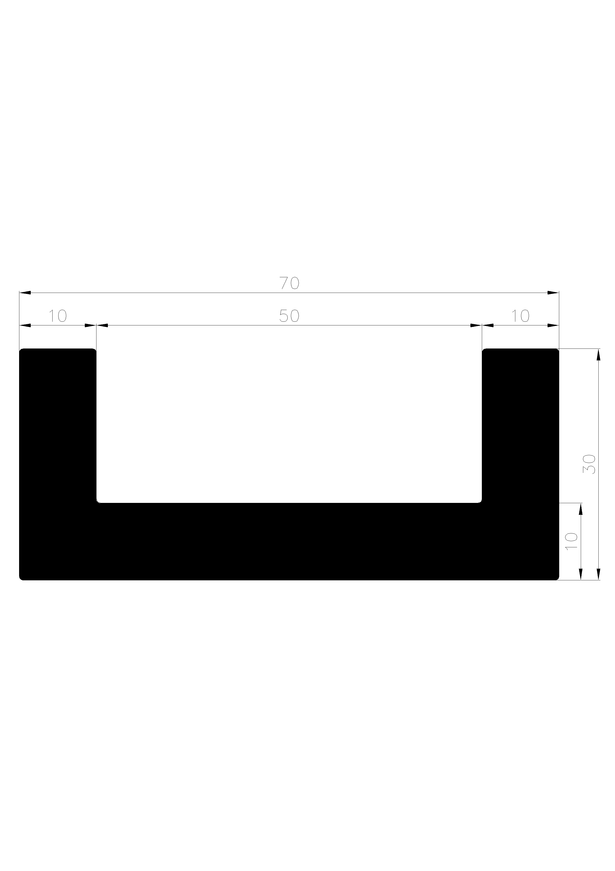 18750365KG - EPDM-Gummi -Profile - U-Profile