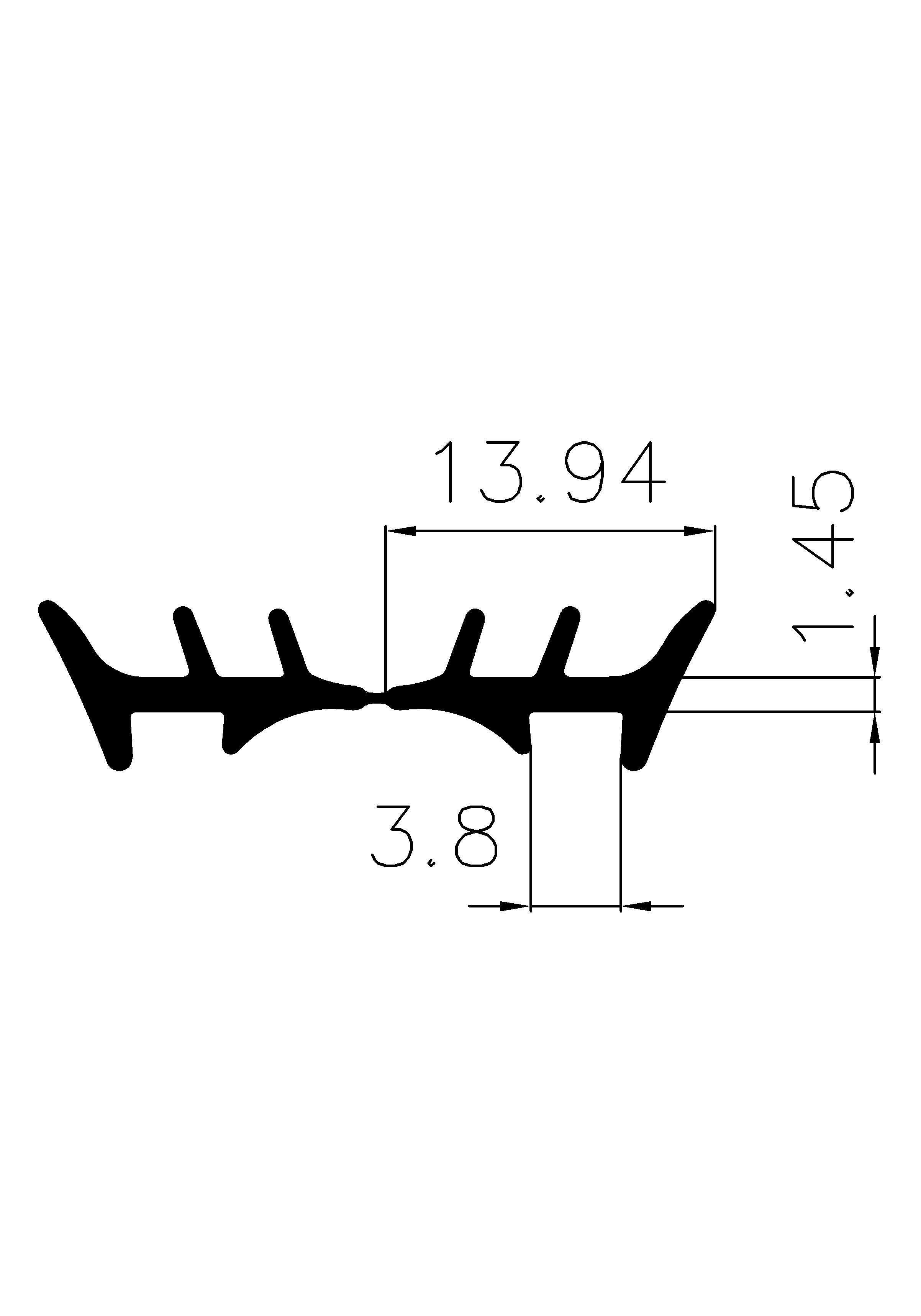 2000380KG - Üveg szorító, üvegező profilok