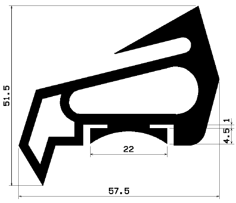 RT 0733 - EPDM-Kautschukprofile - Rolltor- und Fingerschutzprofile