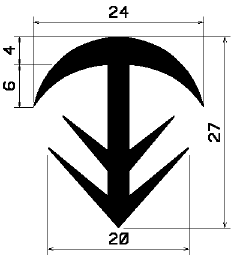 FA 0748 - EPDM Gummi-Profile - Abdeckung und T-Profile