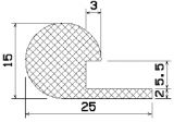MZS 25210 - szivacs gumiprofilok - Lobogó vagy 'P' alakú profilok