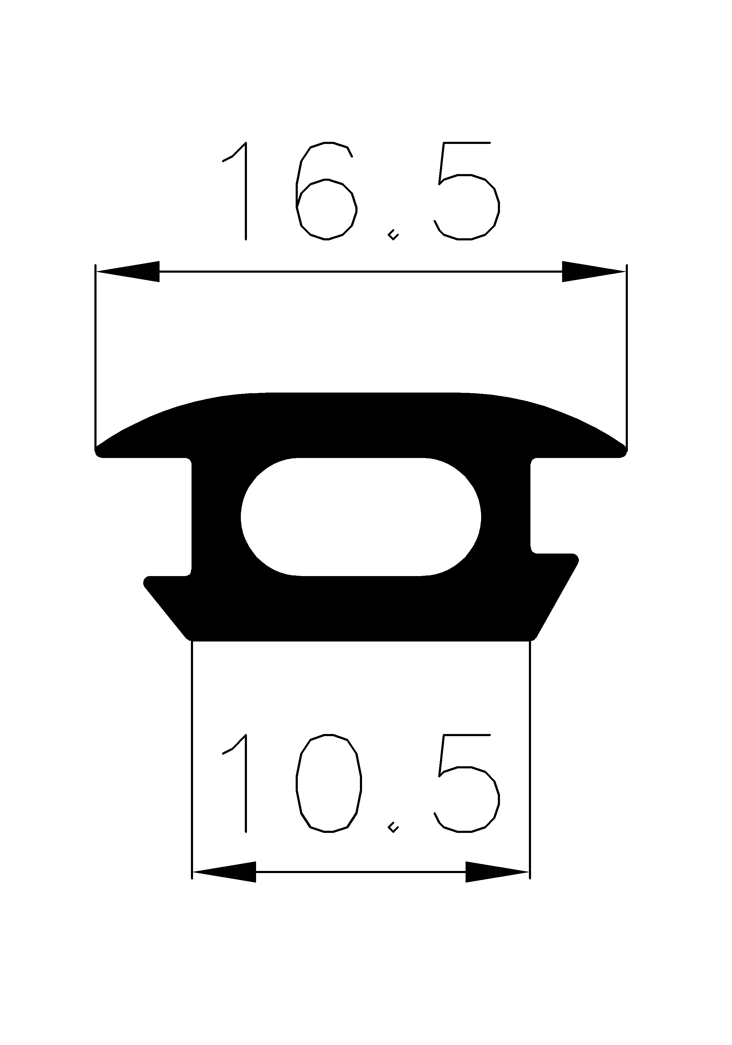 2230370KG - EPDM Gummi-Profile - Abdeckung und T-Profile