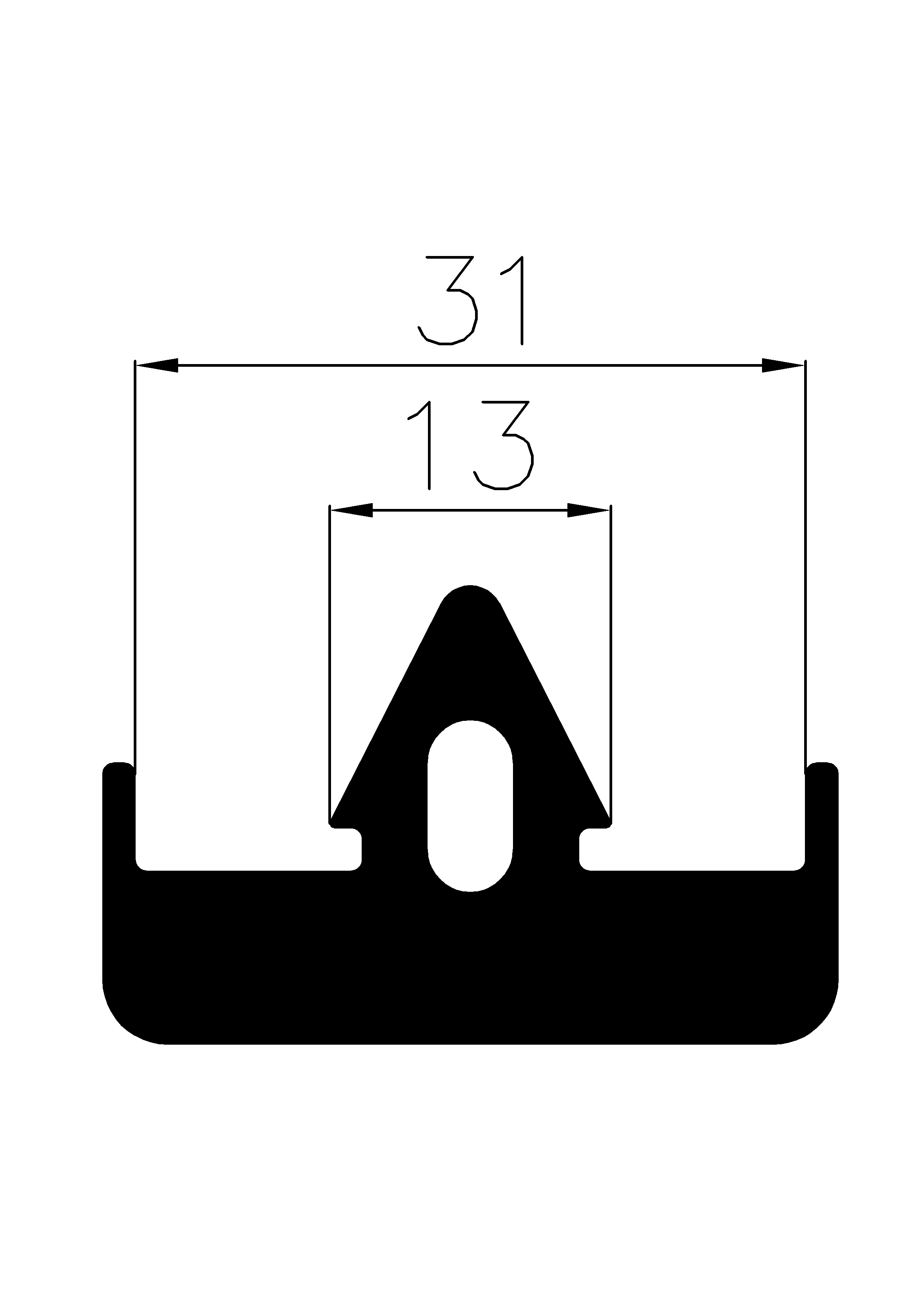 2530370KG - EPDM-Gummiprofile - Auflageprofile / Pufferprofile