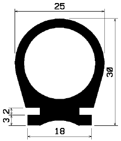 RT - G0792 1B=25 m - EPDM rubber profiles - Sliding door – finger-guard profiles RT - G0792 1B=25 m - EPDM rubber profiles - Sliding door – finger-guard profiles