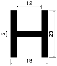 H 0804 - EPDM profiles - H-profiles