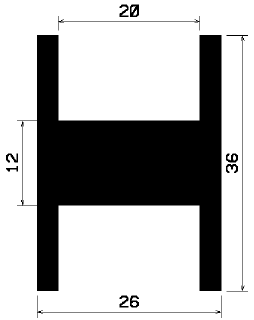 H 0502 - EPDM-Kautschukprofile - H-Profile