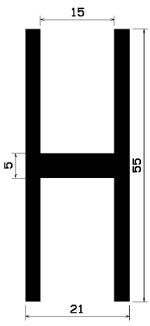 H 0853 - EPDM gumiprofilok - H alakú profilok