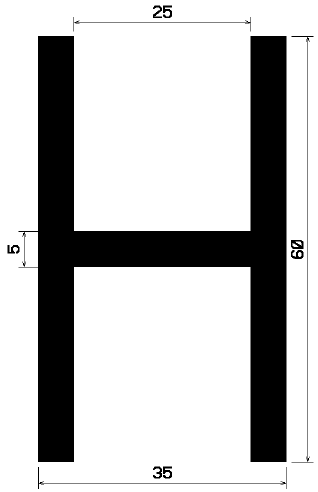 H 0875 - EPDM profiles - H-profiles